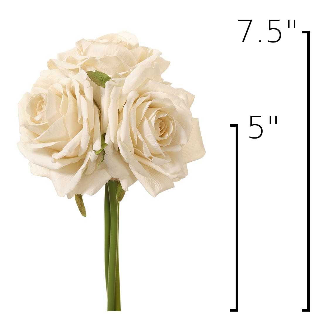 7.5" Faux Cream Rose Bundle (3 Stems)