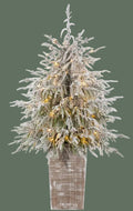 4' Potted Flocked Weeping Pine Tree