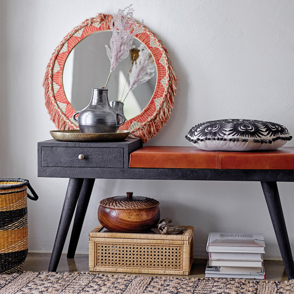 Woven Rattan Wood Display Boxes with Glass Lid | 2 Sizes