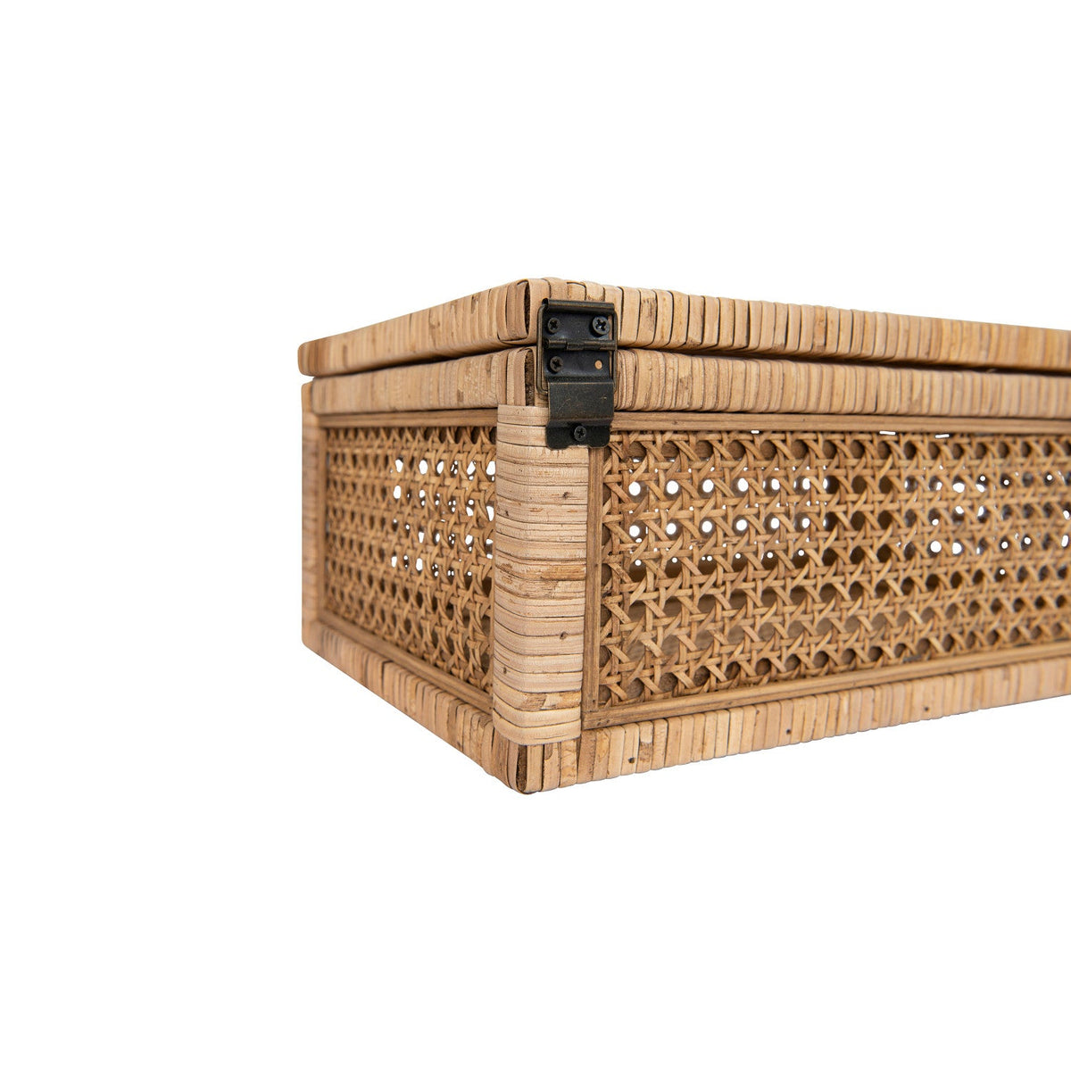 Woven Rattan Wood Display Boxes with Glass Lid | 2 Sizes