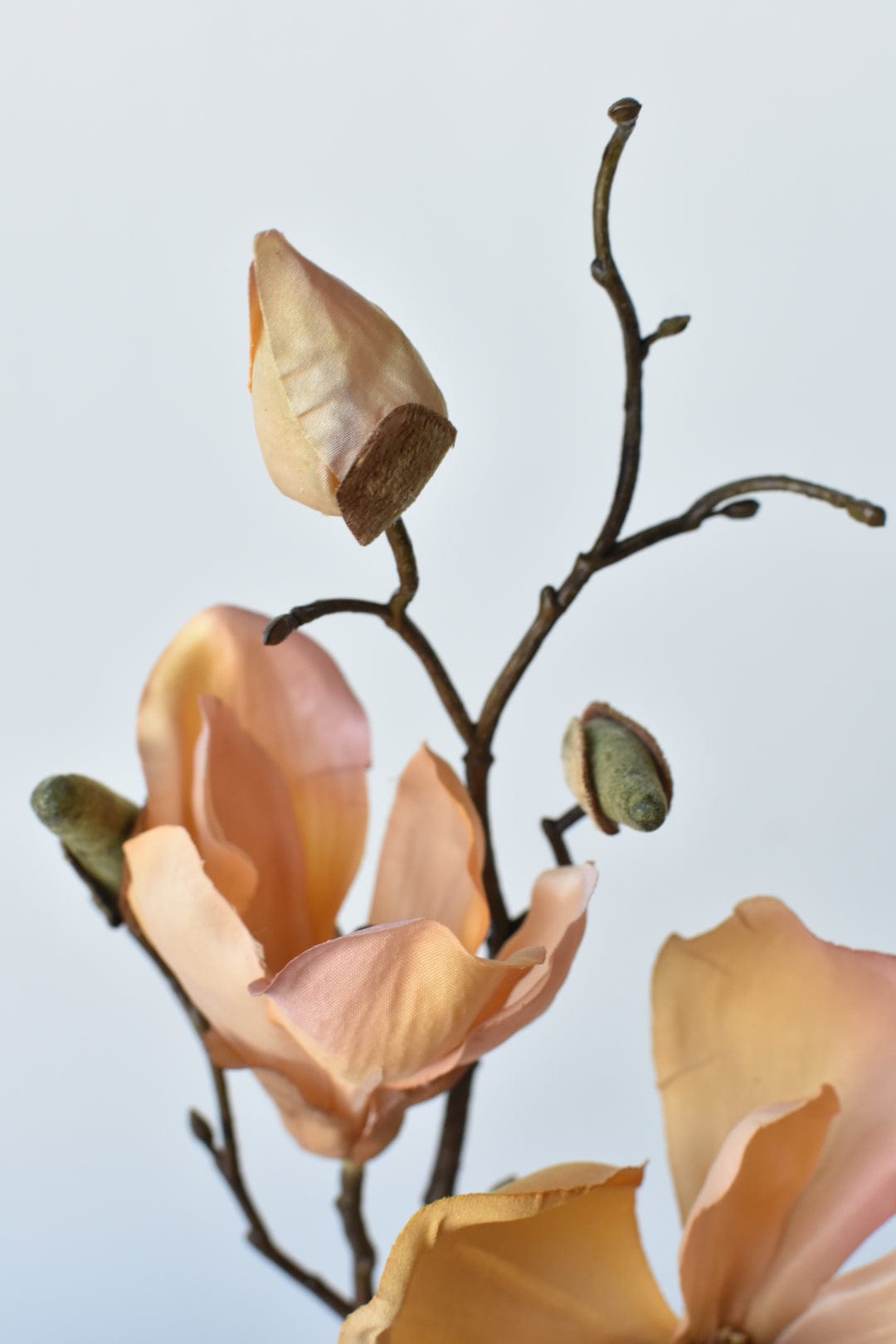 19" Faux Magnolia Stem Light Orange/Pink