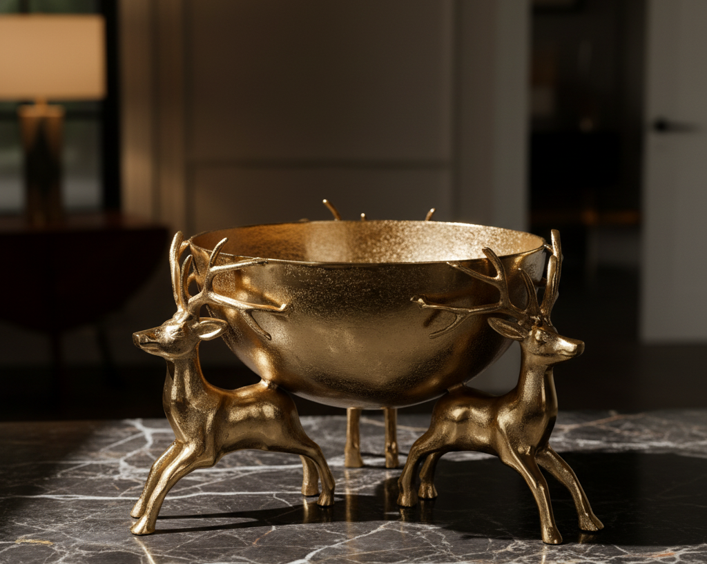 Triple Deer Gold Aluminum Bowl