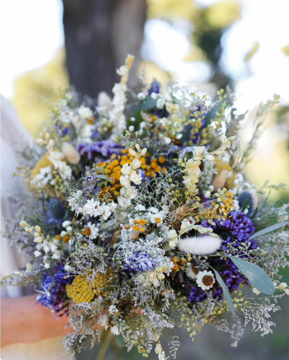 Eucalyptus, Yarrow & Lavender Dried Bouquets & Wedding Accessories