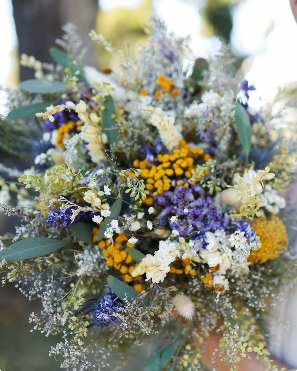 Eucalyptus, Yarrow & Lavender Dried Bouquets & Wedding Accessories