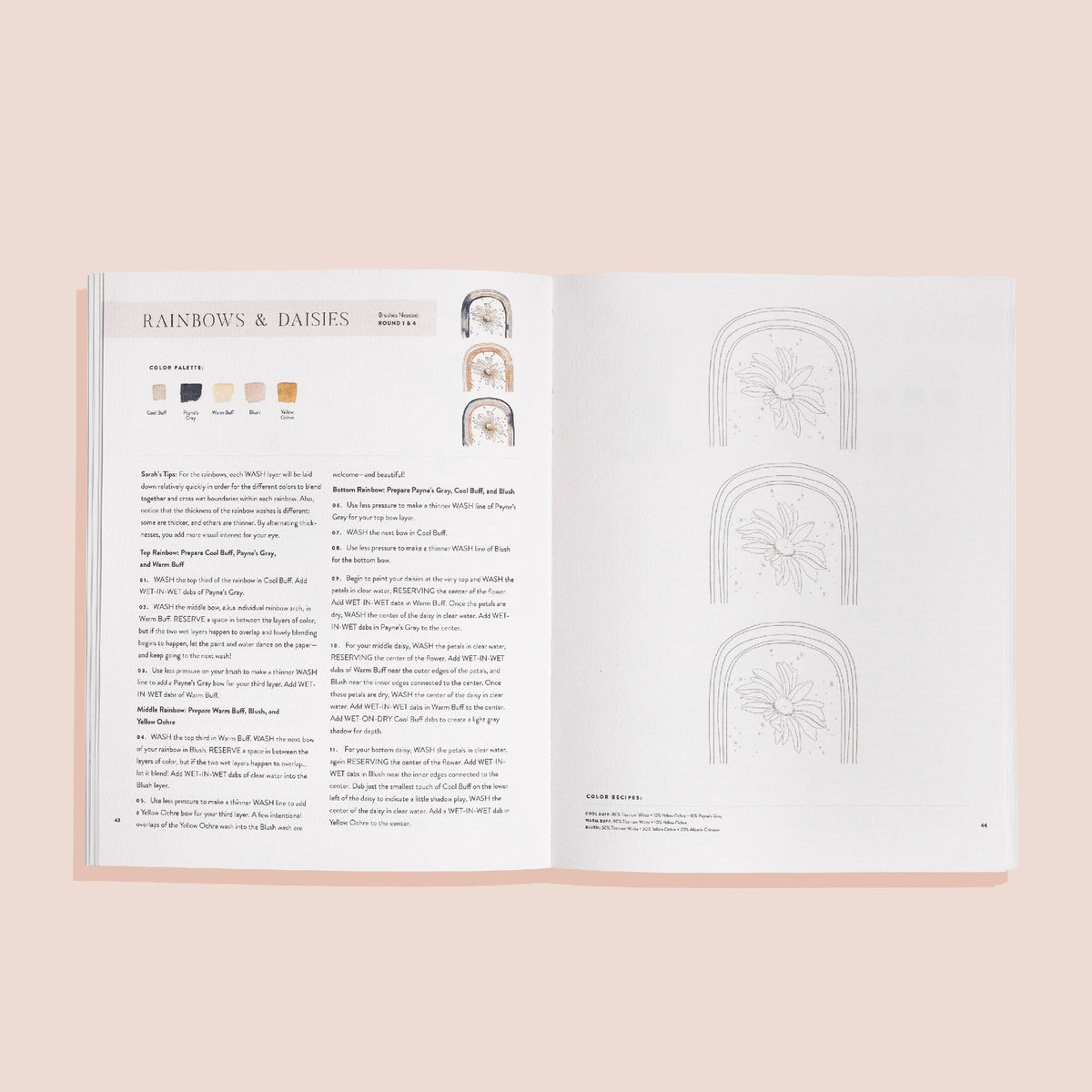 Watercolor Workbook: Flowers, Feathers, and Animal Friends