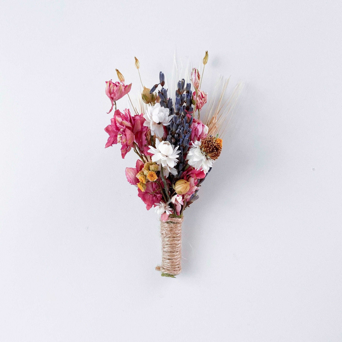 Pink Larkspur & Lavender Dried Bouquets & Wedding Accessories