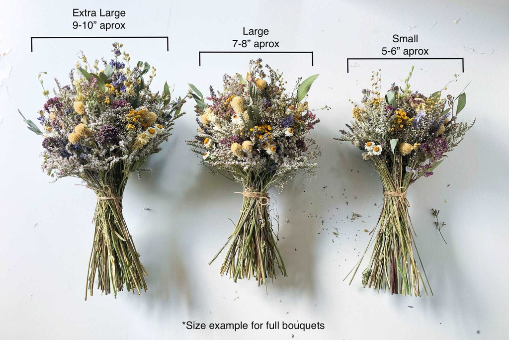Ranunculus, Yarrow & Daisies Dried Bouquets & Wedding Accessories