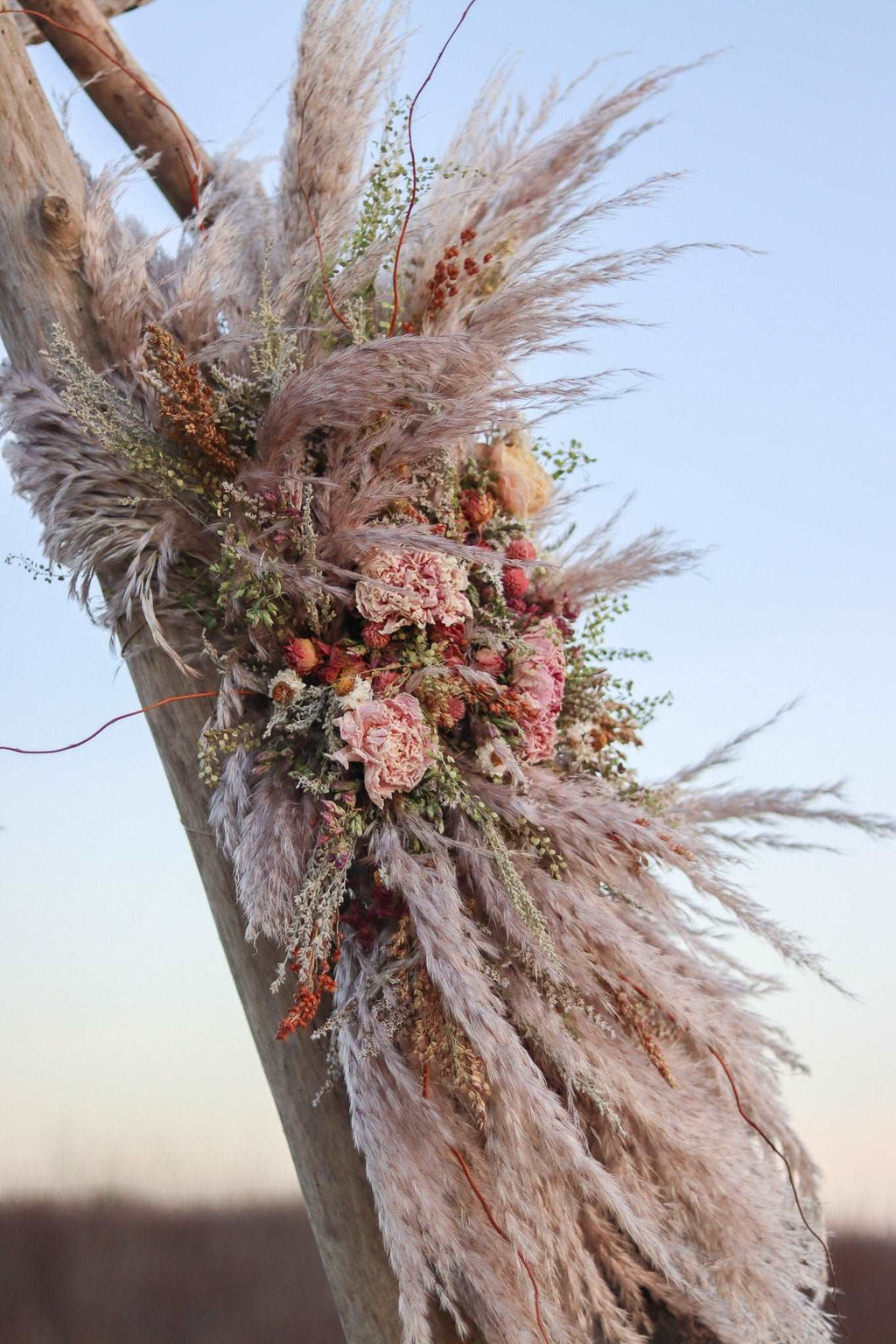 Pampas & Peony Dried Wedding Arch Arrangement