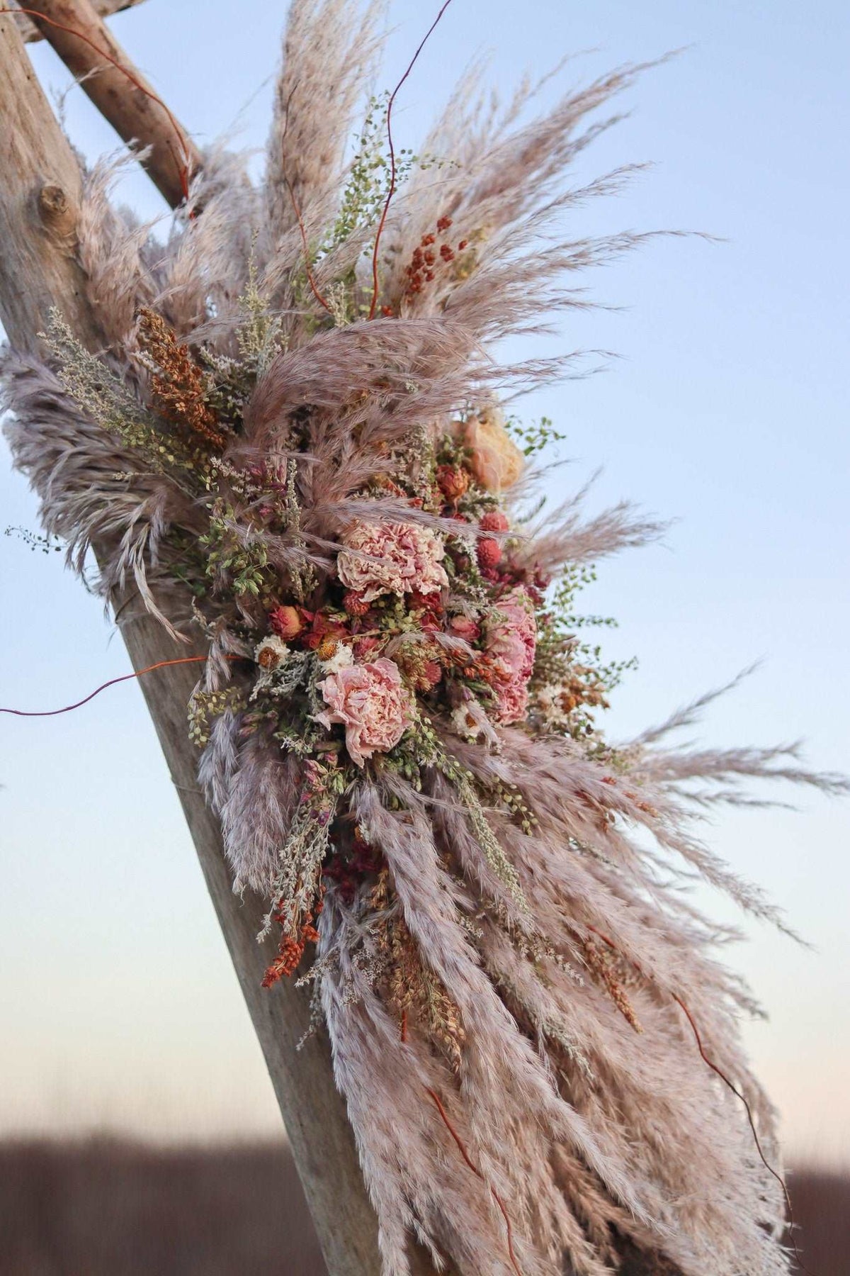 Pampas & Peony Dried Wedding Arch Arrangement