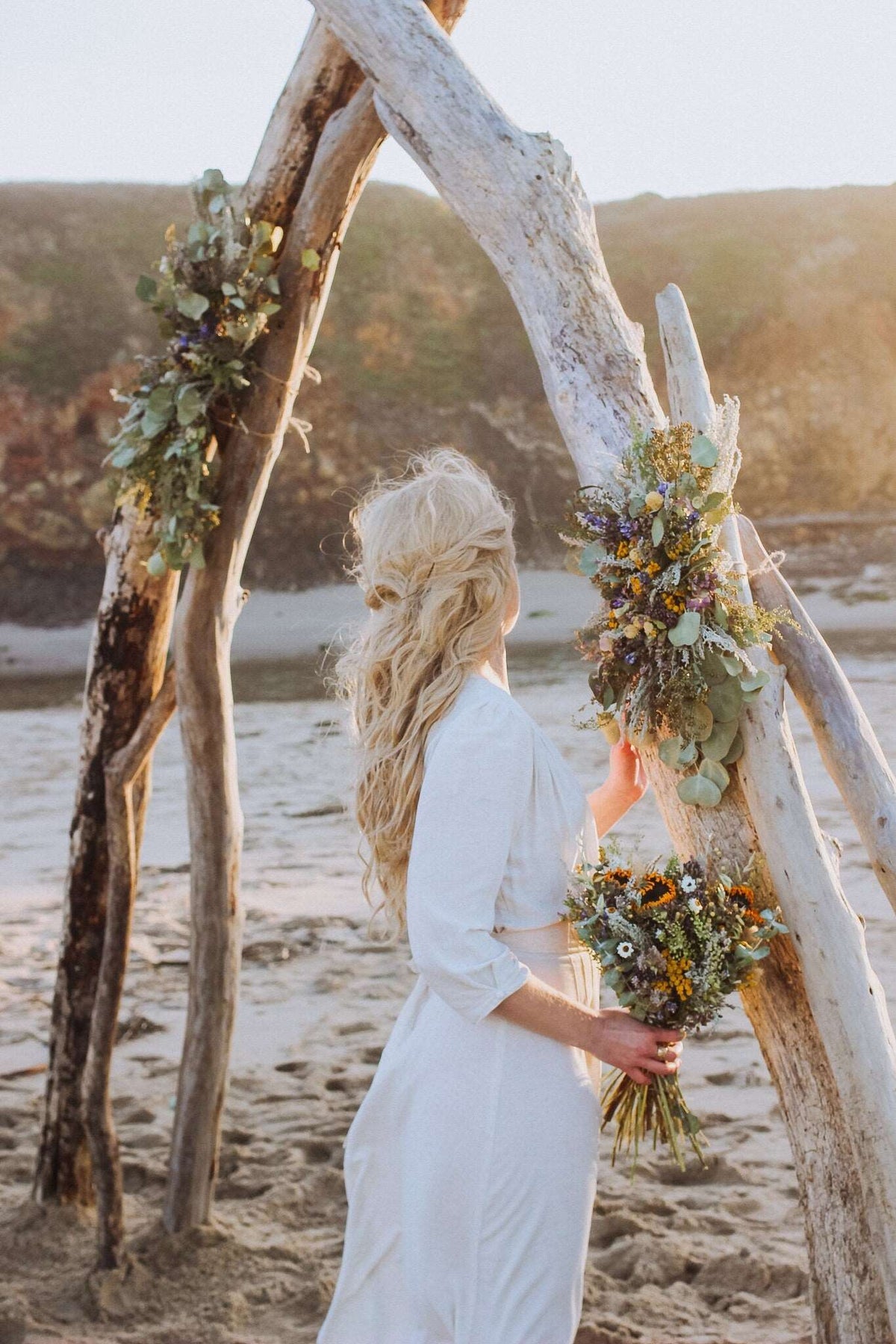 Blue Larkspur & Eucalyptus Dried Bouquets & Wedding Accessories