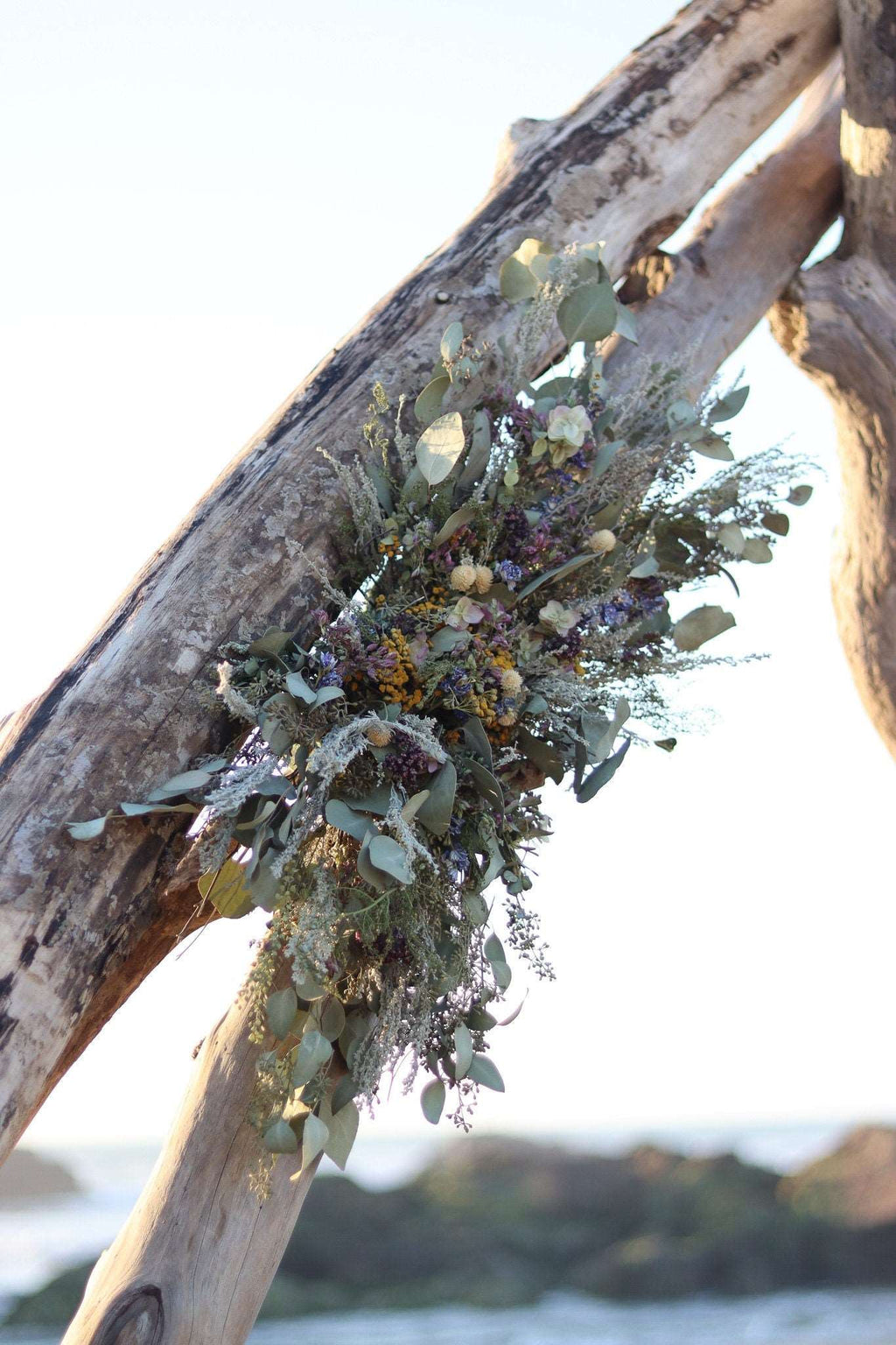 Eucalyptus & Tansy Dried Wedding Arch Arrangement