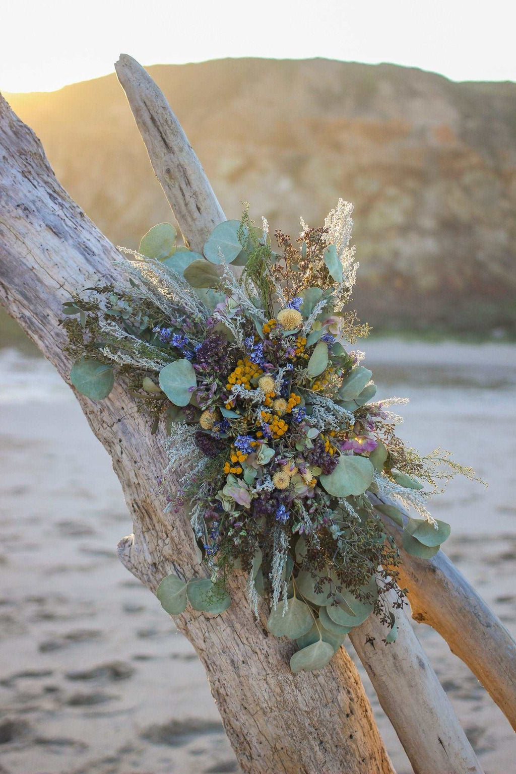 Eucalyptus & Tansy Dried Wedding Arch Arrangement