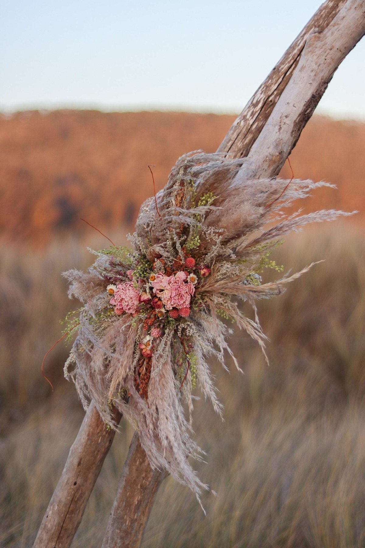 Pampas & Peony Dried Wedding Arch Arrangement