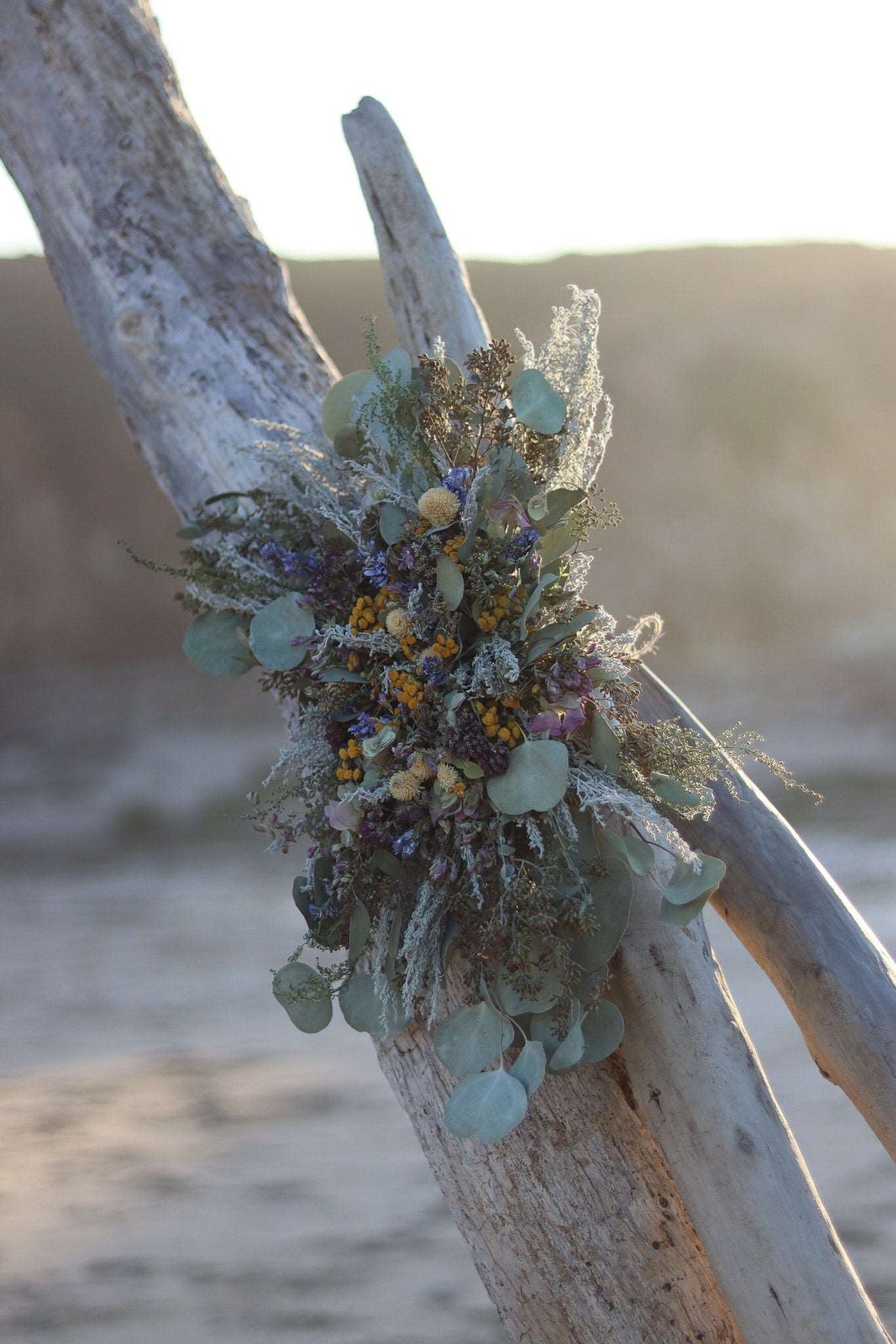 Eucalyptus & Tansy Dried Wedding Arch Arrangement