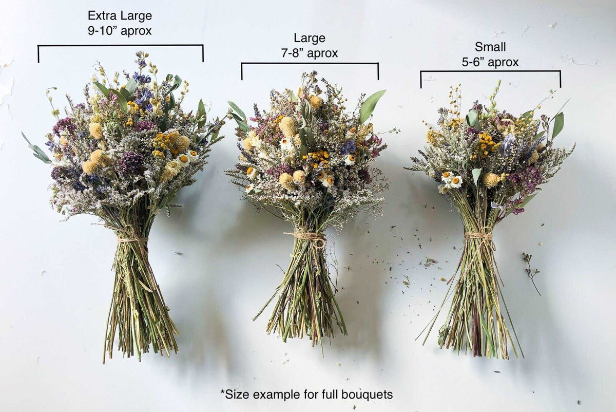 Red Rose & Blue Lavender Dried Bouquets & Boutonnieres