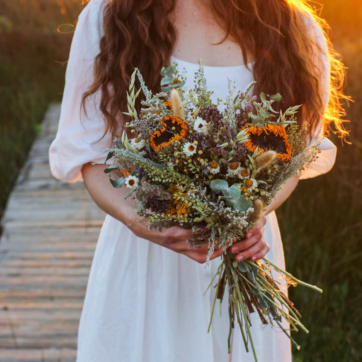 Sunflower Dried Bouquets & Wedding Accessories