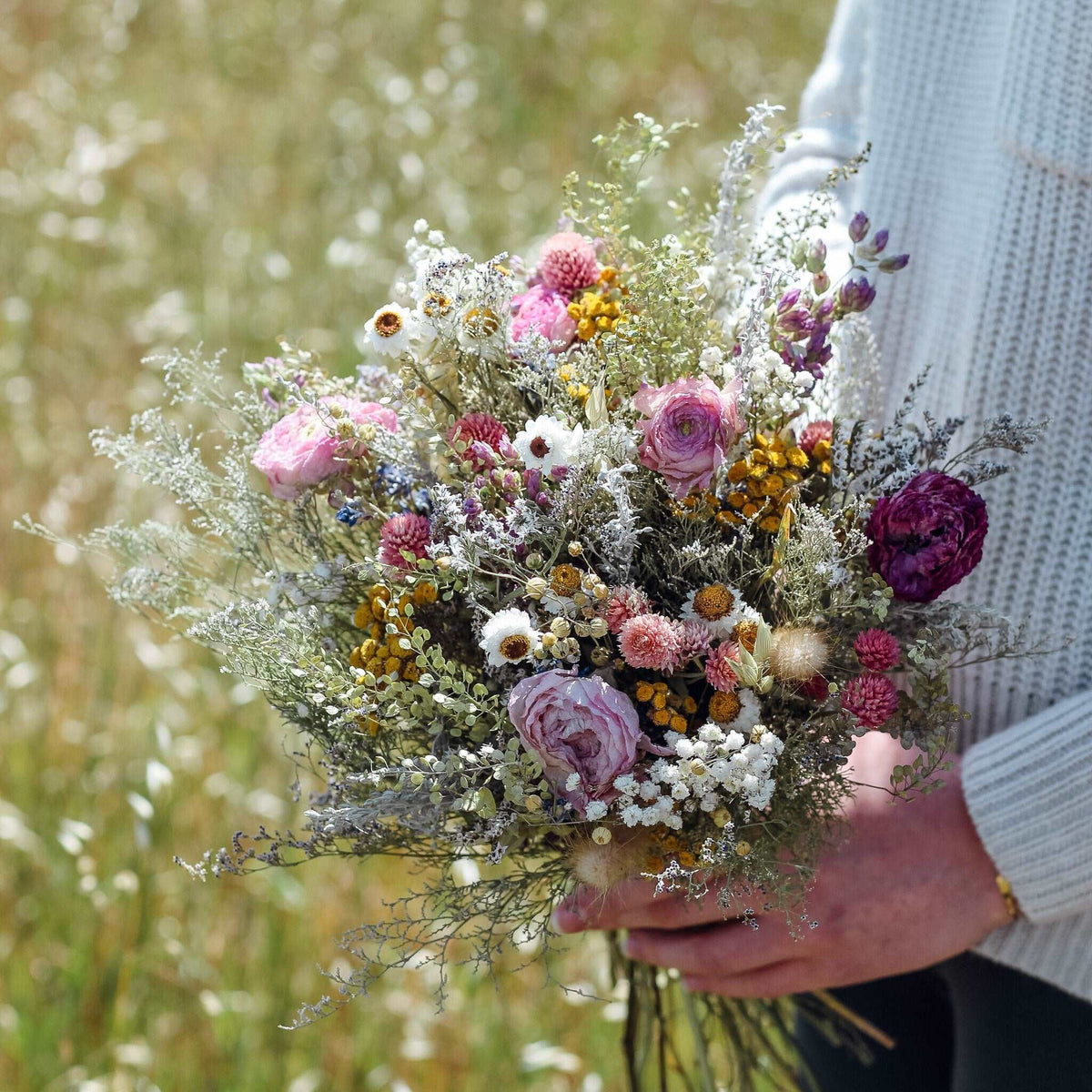 Ranunculus & Lavender Dried Bouquets & Flower Crowns