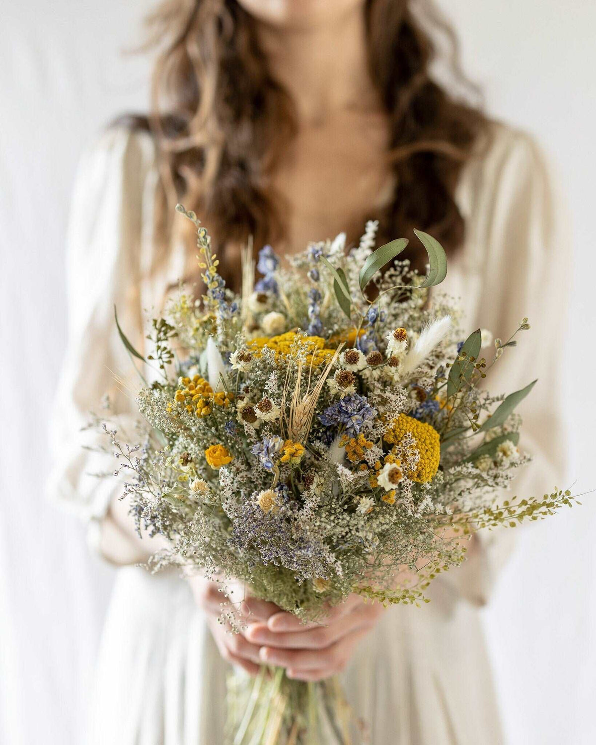 Eucalyptus, Yarrow & Lavender Dried Bouquets & Wedding Accessories