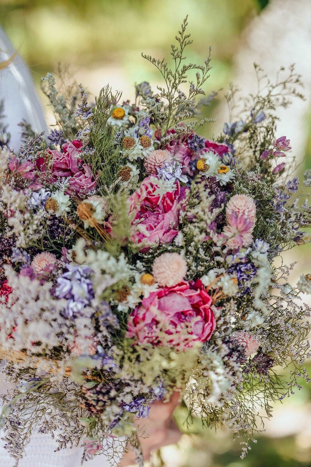 Pink Peony & Lavender Dried Bouquets & Wedding Accessories