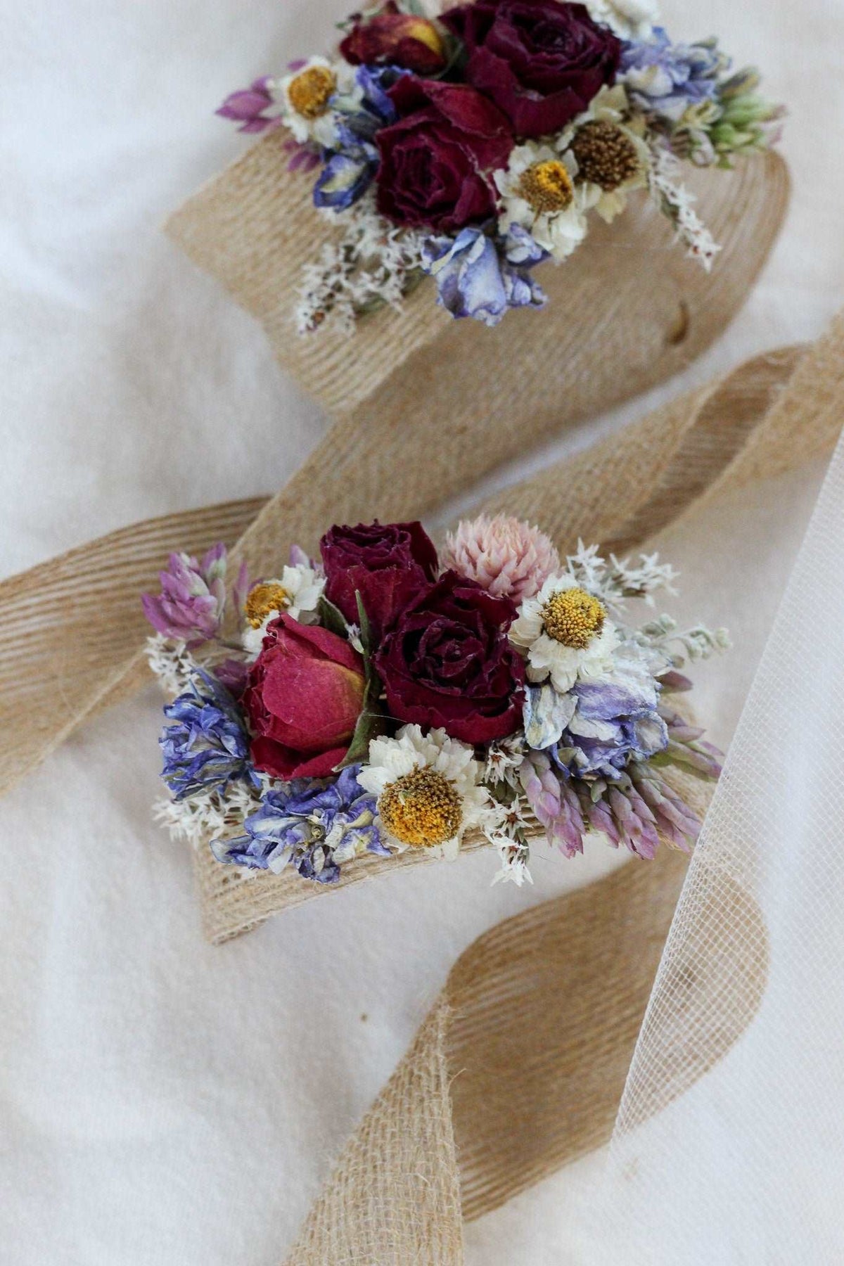 Red Rose & Lavender Dried Bouquets & Corsages