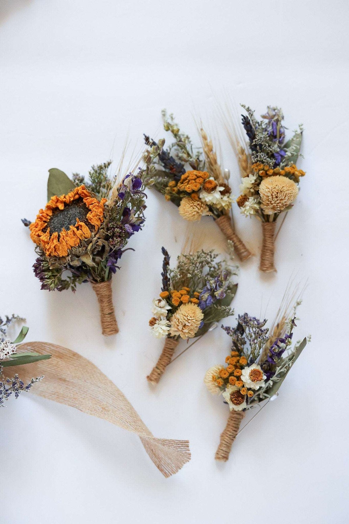 Sunflower Dried Bouquets & Wedding Accessories