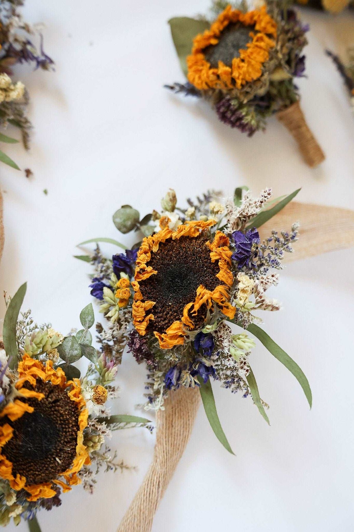 Sunflower Dried Bouquets & Wedding Accessories