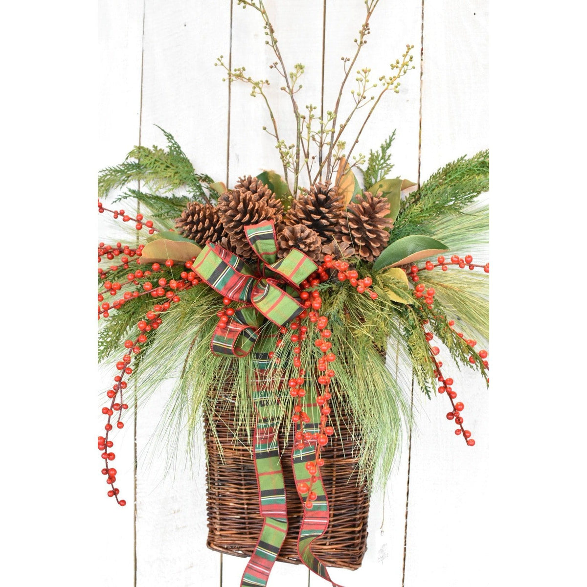 36" Faux Outdoor Red Berry Stem