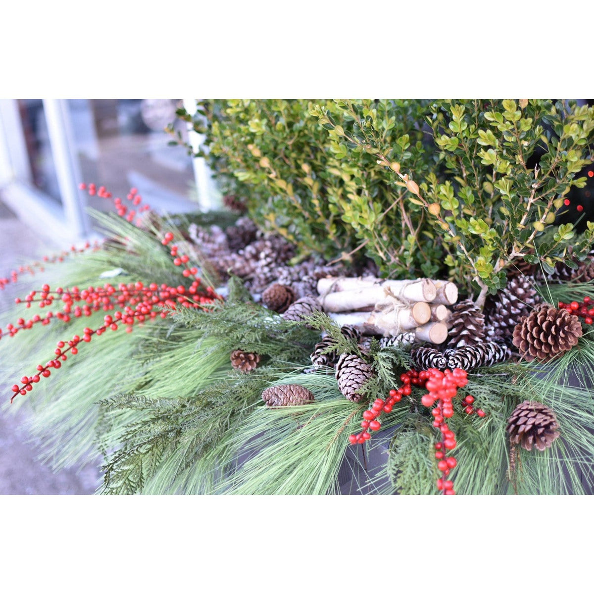 36" Faux Outdoor Red Berry Stem