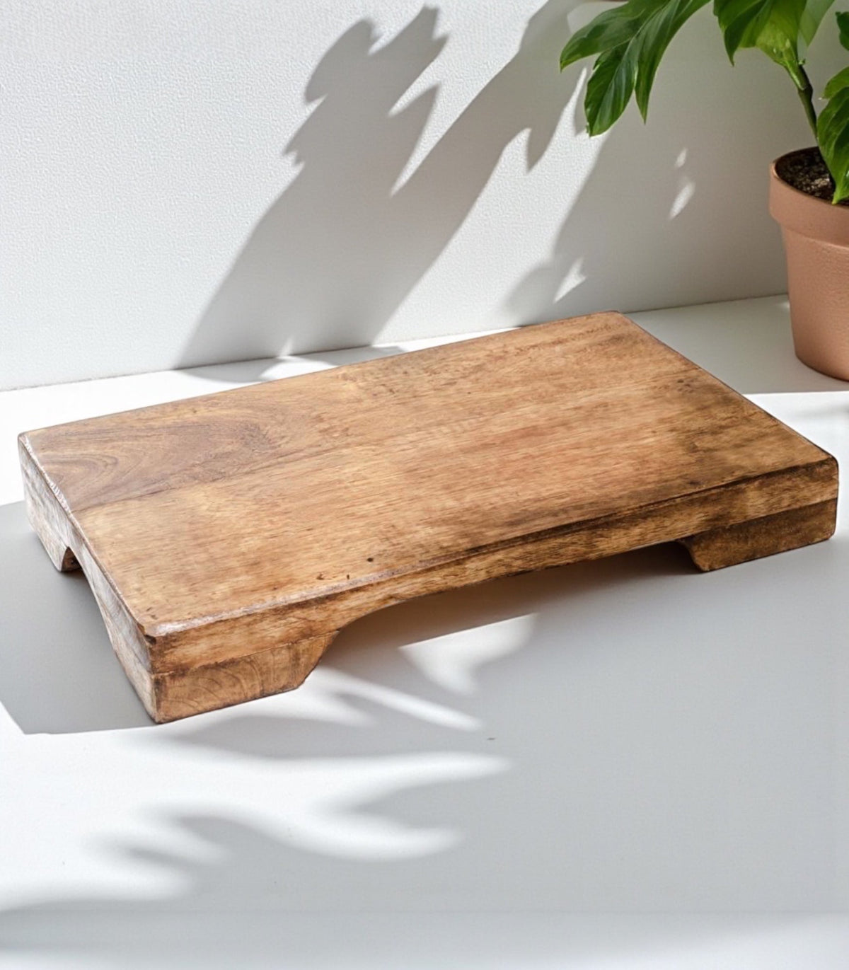 Rectangular Mango Wood Display Pedestal