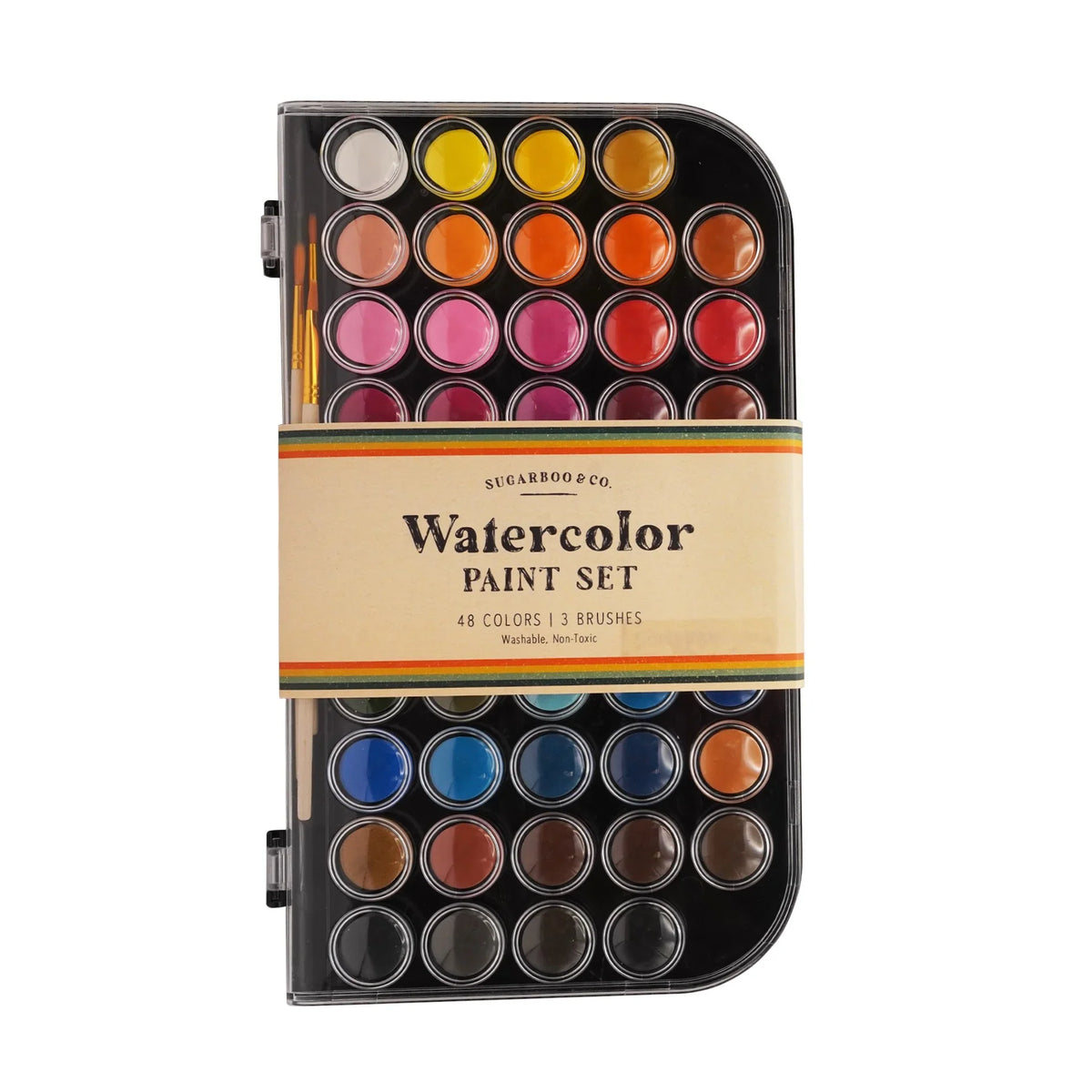 Watercolor Paint Set | 48 Colors + 3 Brushes